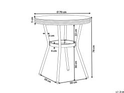 Stolik bistro RIFREDDO 70 cm 70 cm Szkło hartowane Szary