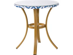 Stolik bistro RIFREDDO 70 cm 70 cm Szkło hartowane Niebieski