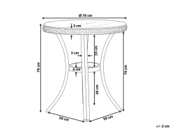 Stolik bistro RIFREDDO 70 cm 70 cm Szkło hartowane Niebieski