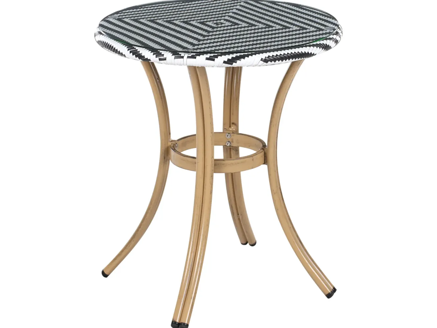 Stolik bistro RIFREDDO 70 cm 70 cm Szkło hartowane Czarny