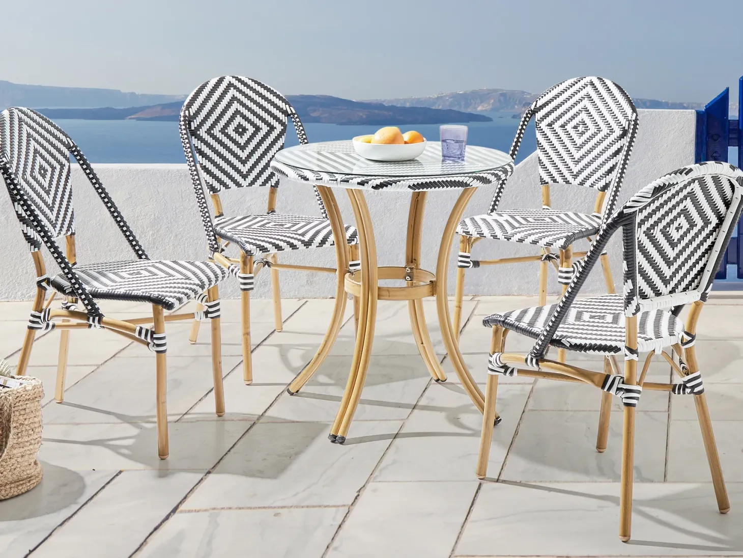 Stolik bistro RIFREDDO 70 cm 70 cm Szkło hartowane Czarny