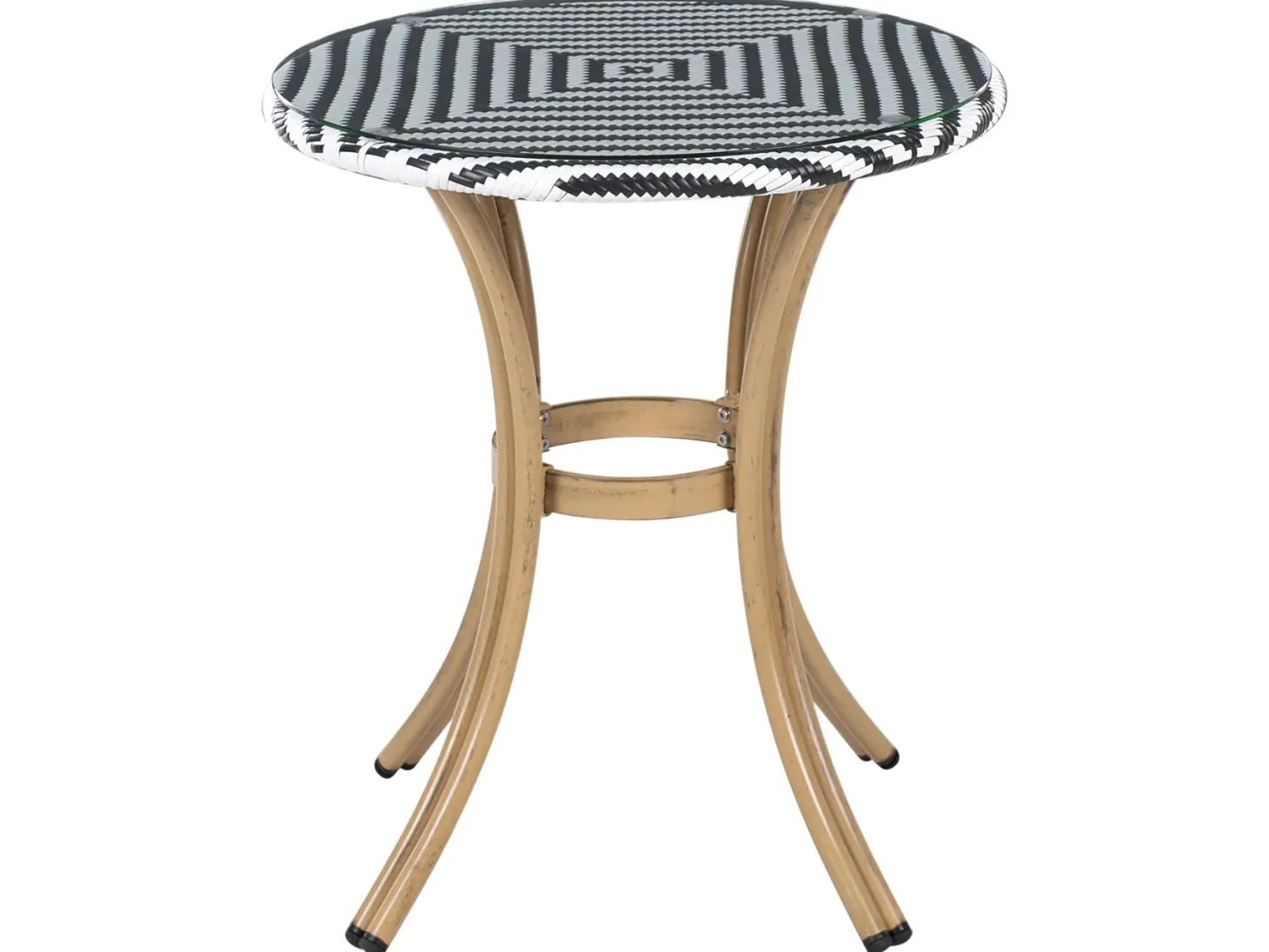 Stolik bistro RIFREDDO 70 cm 70 cm Szkło hartowane Czarny