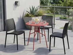 Stolik bistro TALTAL 64 cm 64 cm Metal Czerwony