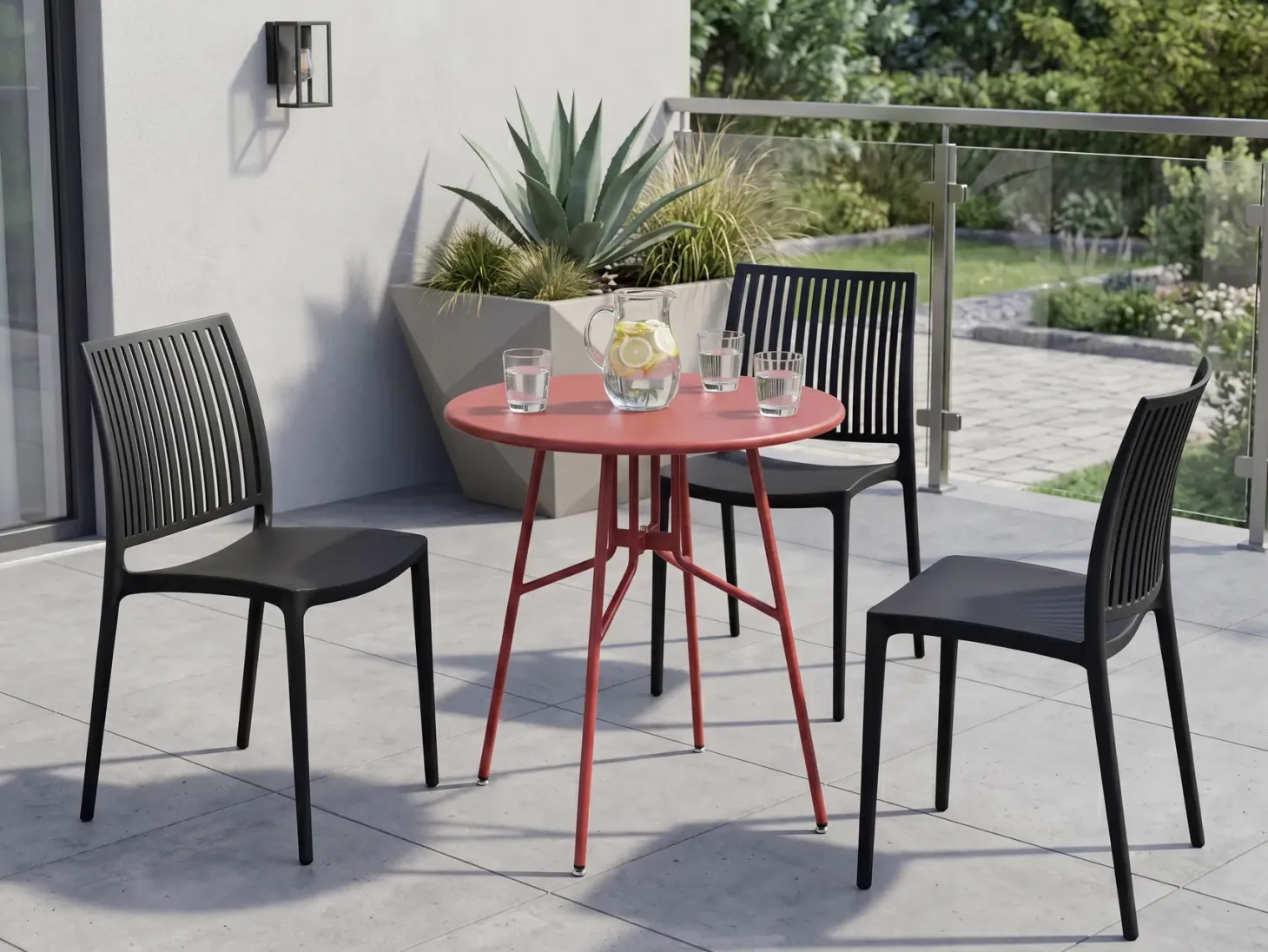 Stolik bistro TALTAL 64 cm 64 cm Metal Czerwony