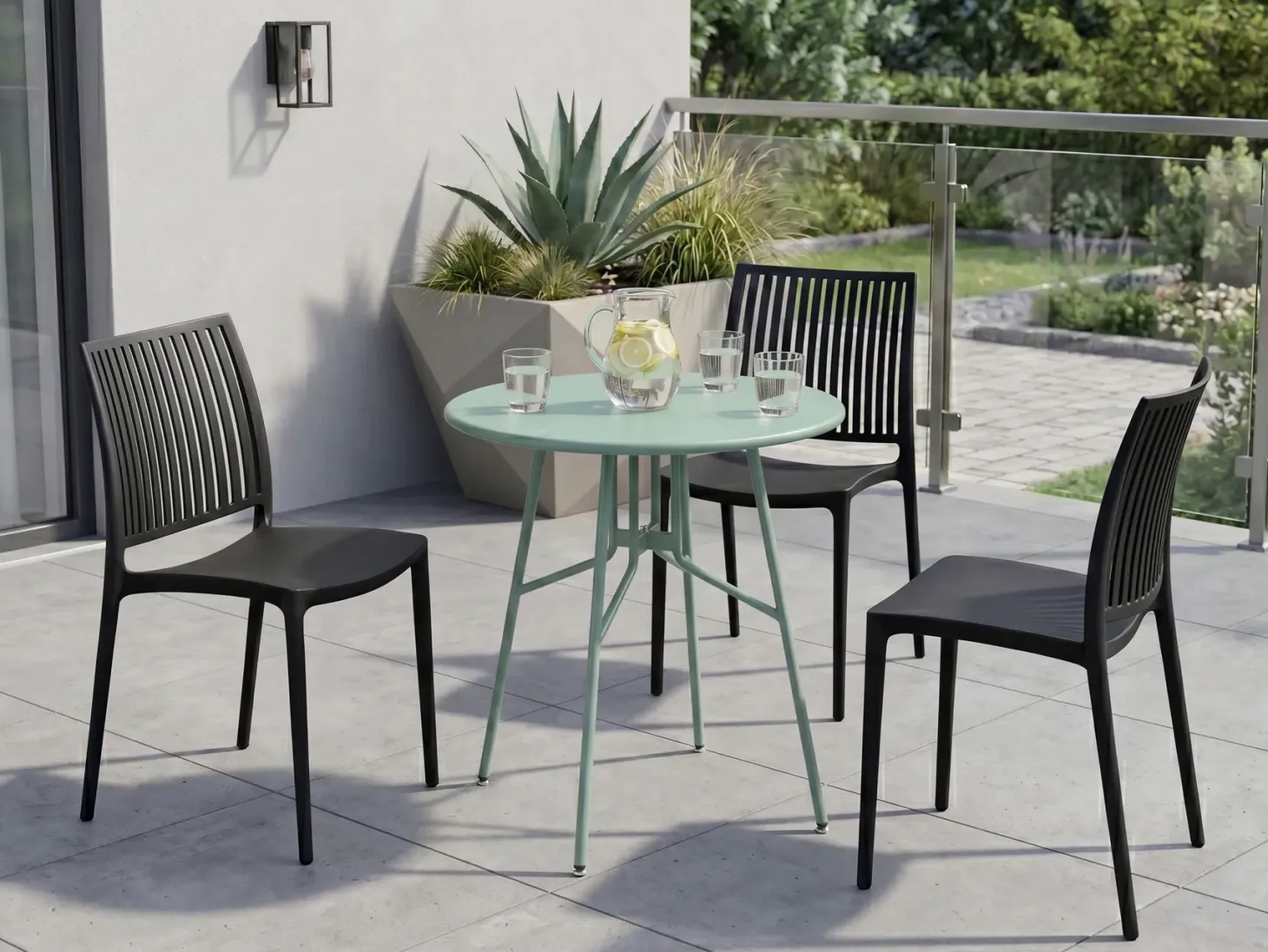 Stolik bistro TALTAL 64 cm 64 cm Metal Jasnozielony