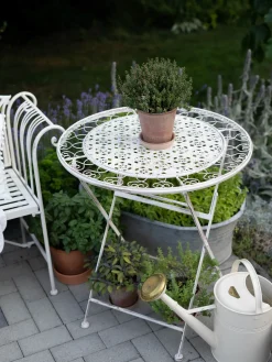 Stolik bistro TRIESTE 70 cm 70 cm Metal Jasnobeżowy