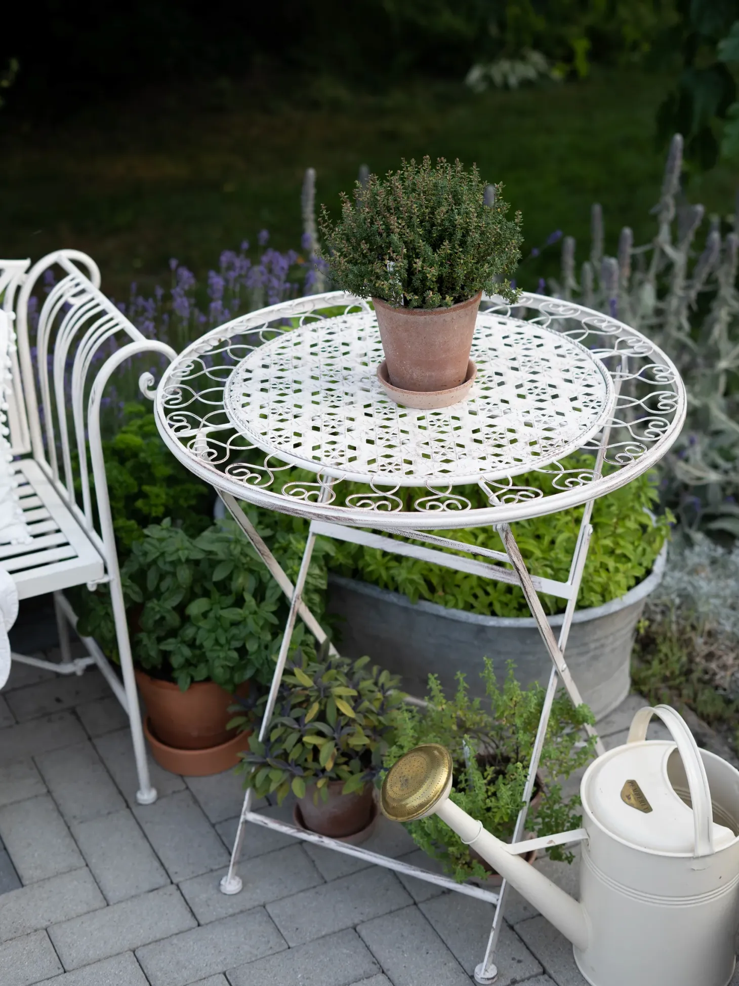 Stolik bistro TRIESTE 70 cm 70 cm Metal Jasnobeżowy