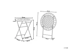 Stolik bistro TRIESTE 70 cm 70 cm Metal Jasnobeżowy