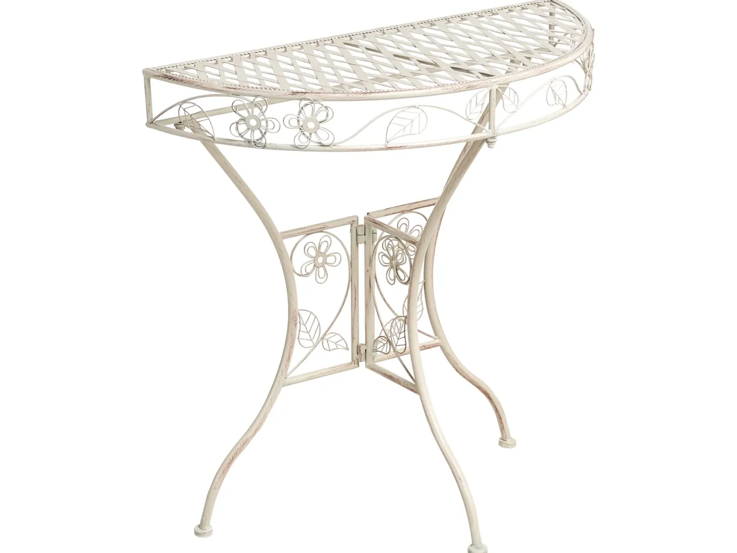 Stolik bistro YAVIZA 80 cm 36 cm Metal Jasnobeżowy