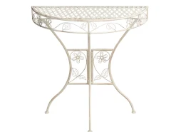 Stolik bistro YAVIZA 80 cm 36 cm Metal Jasnobeżowy