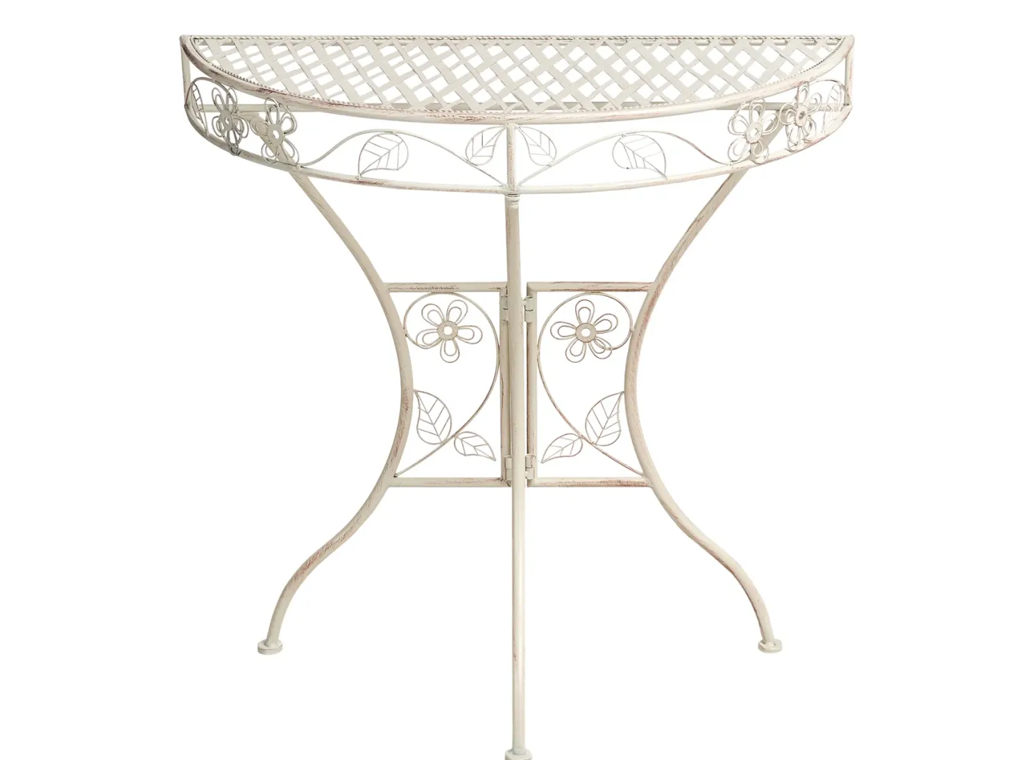 Stolik bistro YAVIZA 80 cm 36 cm Metal Jasnobeżowy
