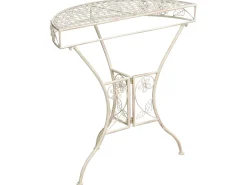 Stolik bistro YAVIZA 80 cm 36 cm Metal Jasnobeżowy