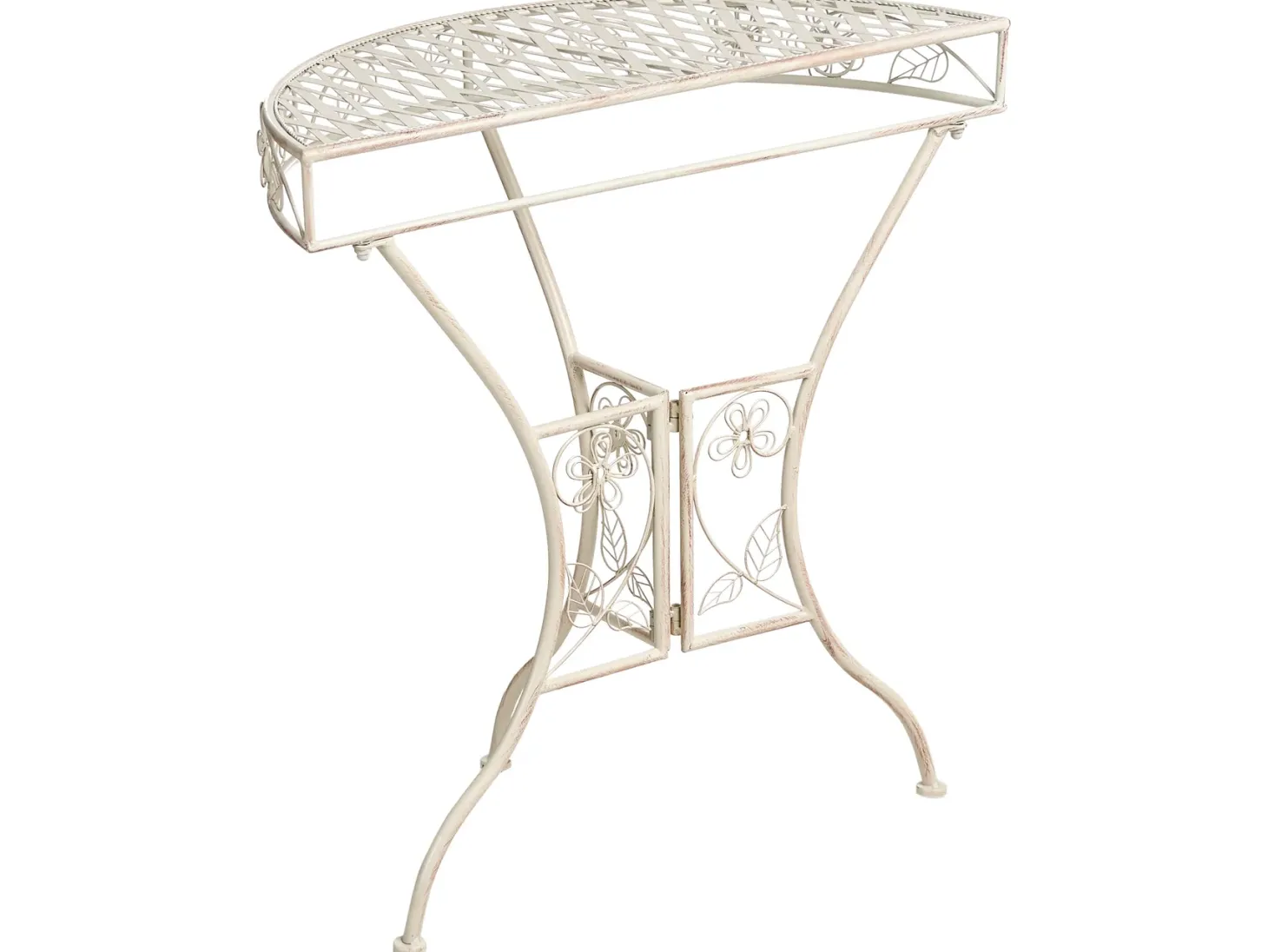 Stolik bistro YAVIZA 80 cm 36 cm Metal Jasnobeżowy