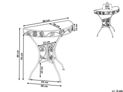 Stolik bistro YAVIZA 80 cm 36 cm Metal Jasnobeżowy