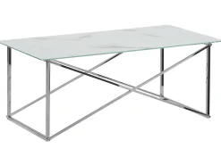 Discount Stolik kawowy EMPORIA Szkło hartowane Marmur/ srebrny Stoliki Kawowe|Wszystkie Stoły