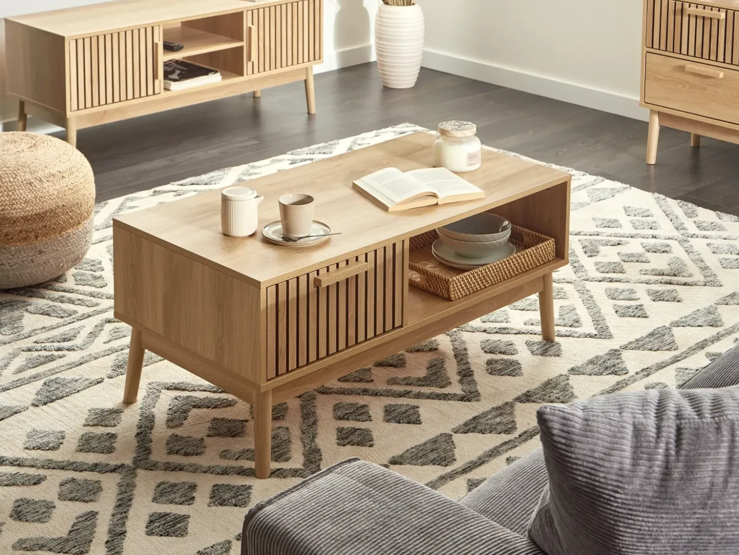 Clearance LYNWOOD Jasno ze schowkiem Stoliki Kawowe|Wszystkie Stoły