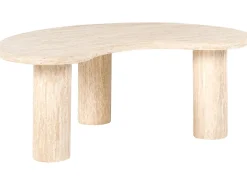 Stolik kawowy NOMA 52 cm 90 cm Efekt trawertynu Efekt trawertynu