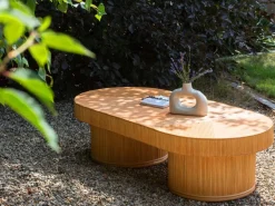 Stolik kawowy ogrodowy AIROLE 150 cm 70 cm Rattan Brązowy
