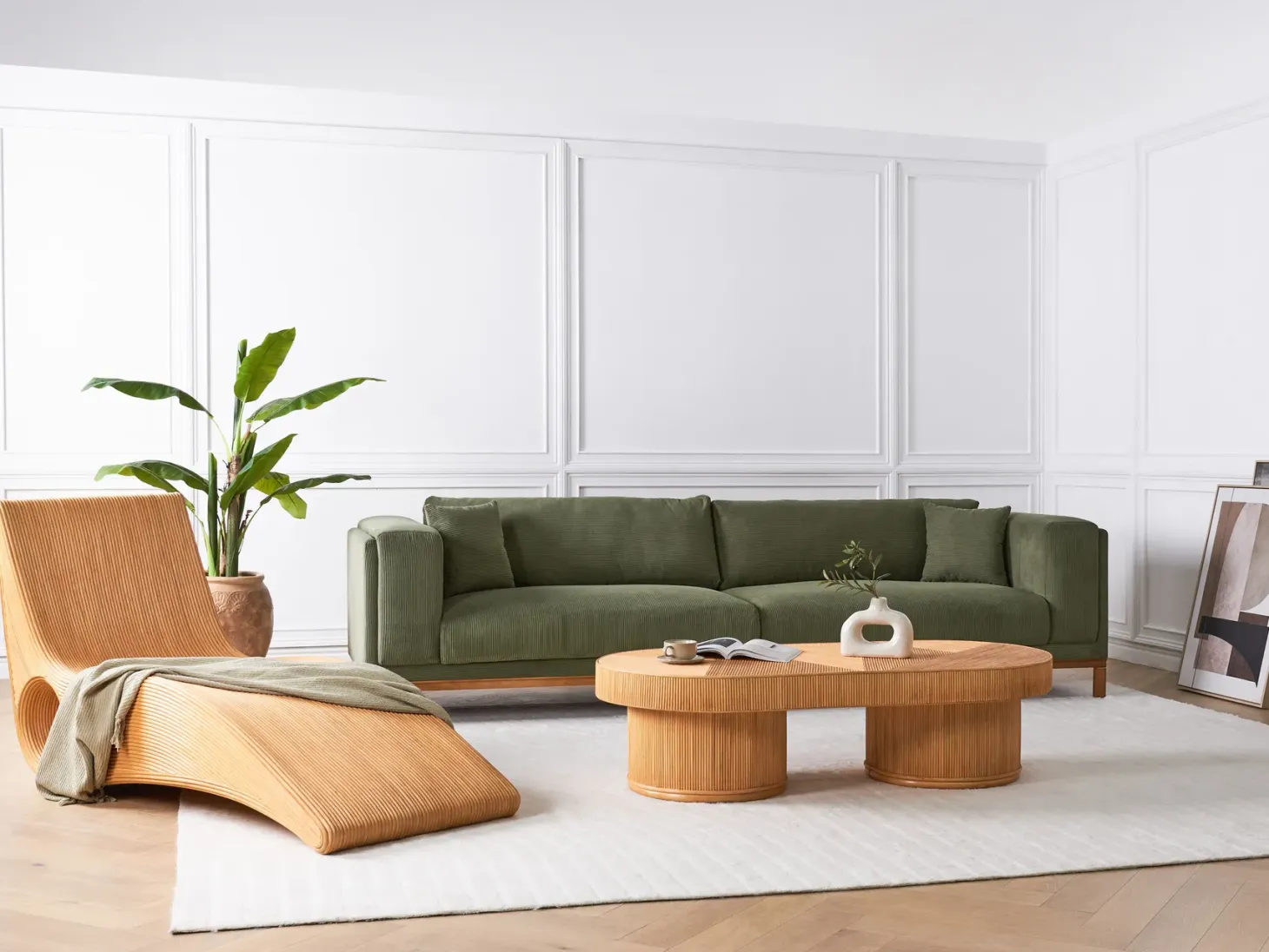 Stolik kawowy ogrodowy AIROLE 150 cm 70 cm Rattan Brązowy