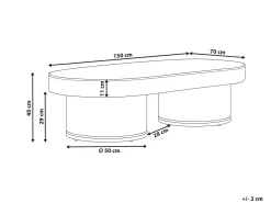Stolik kawowy ogrodowy AIROLE 150 cm 70 cm Rattan Brązowy
