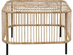 Stolik kawowy ogrodowy CESENATICO 67 cm 67 cm Rattan Naturalny
