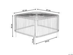 Stolik kawowy ogrodowy CESENATICO 67 cm 67 cm Rattan Naturalny