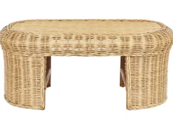 Stolik kawowy ogrodowy LIVADEIA 60 cm 96 cm Rattan Naturalny
