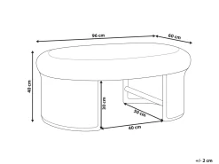 Stolik kawowy ogrodowy LIVADEIA 60 cm 96 cm Rattan Naturalny