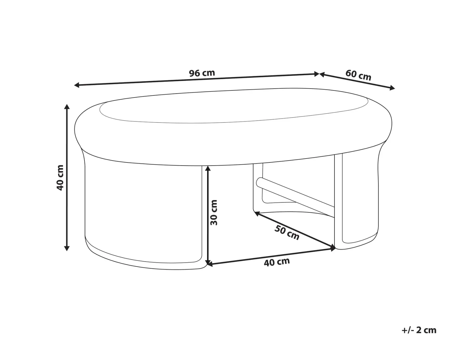 Stolik kawowy ogrodowy LIVADEIA 60 cm 96 cm Rattan Naturalny