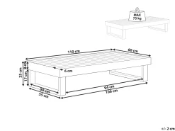 Stolik kawowy ogrodowy MARETTIMO 60 cm 110 cm Certyfikowane drewno akacjowe Brązowy