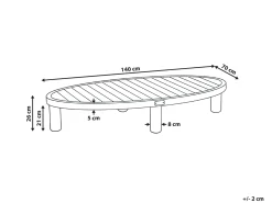 Stolik kawowy ogrodowy NUMANA 140 cm 70 cm Drewno akacjowe Jasnobrązowy