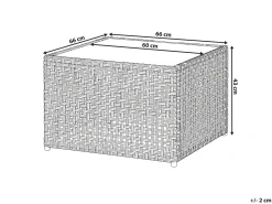 Stolik kawowy ogrodowy OMEGANA 66 cm 66 cm Technorattan Beżowy