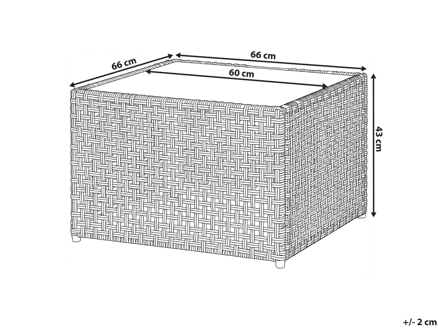 Stolik kawowy ogrodowy OMEGANA 66 cm 66 cm Technorattan Beżowy