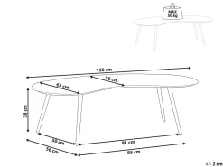 Stolik kawowy ogrodowy PARORI 65 cm 130 cm Metal Beżowy