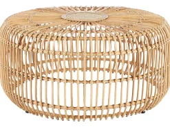 Stolik kawowy ogrodowy RANDAZZO 85 cm 85 cm Rattan Jasnobrązowy
