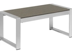 Stolik kawowy ogrodowy SALERNO 90 cm 50 cm Metal Ciemnoszary