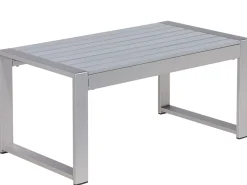 Stolik kawowy ogrodowy SALERNO 90 cm 50 cm Metal Jasnoszary