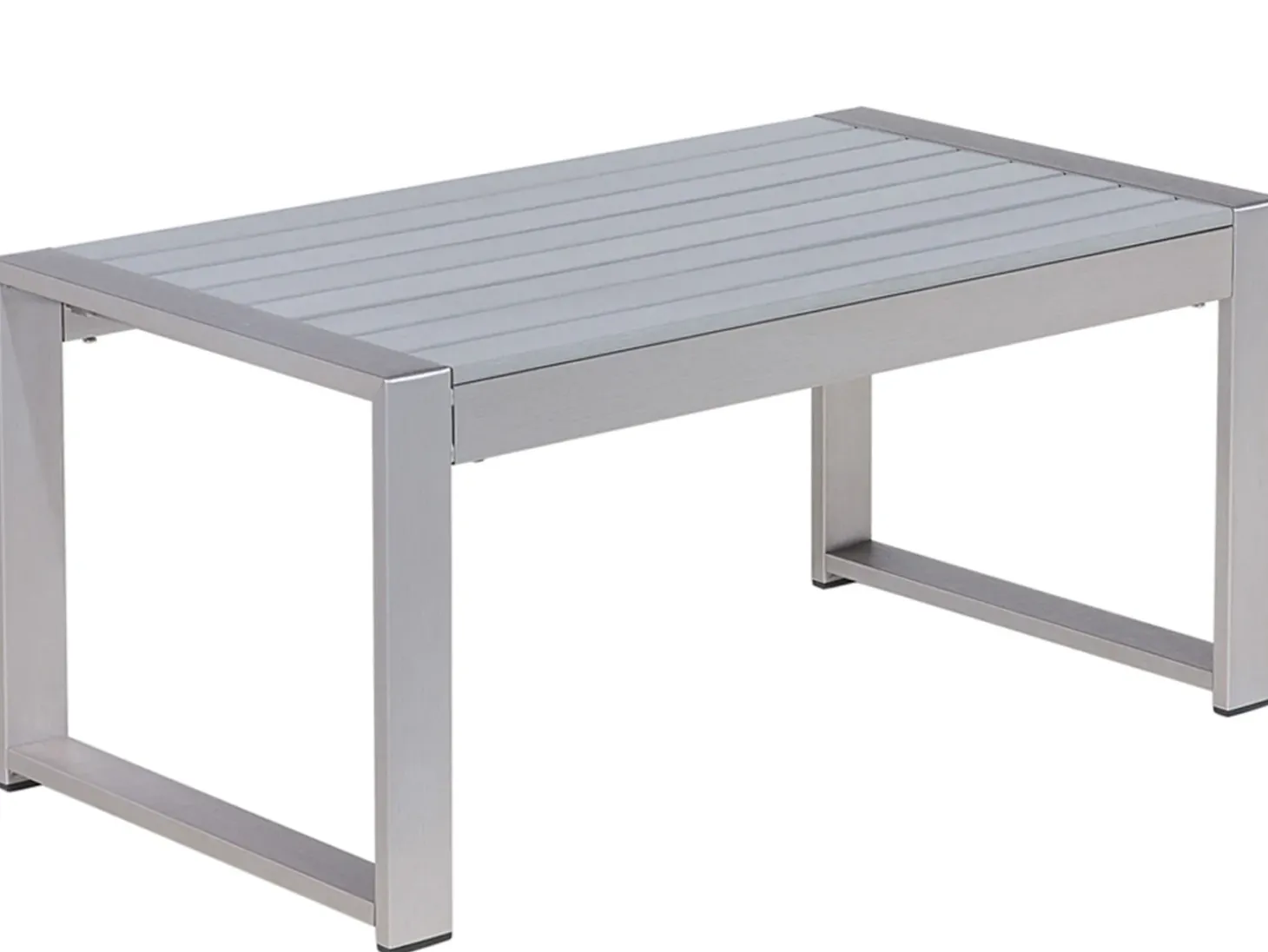 Stolik kawowy ogrodowy SALERNO 90 cm 50 cm Metal Jasnoszary