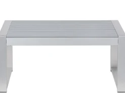 Stolik kawowy ogrodowy SALERNO 90 cm 50 cm Metal Jasnoszary