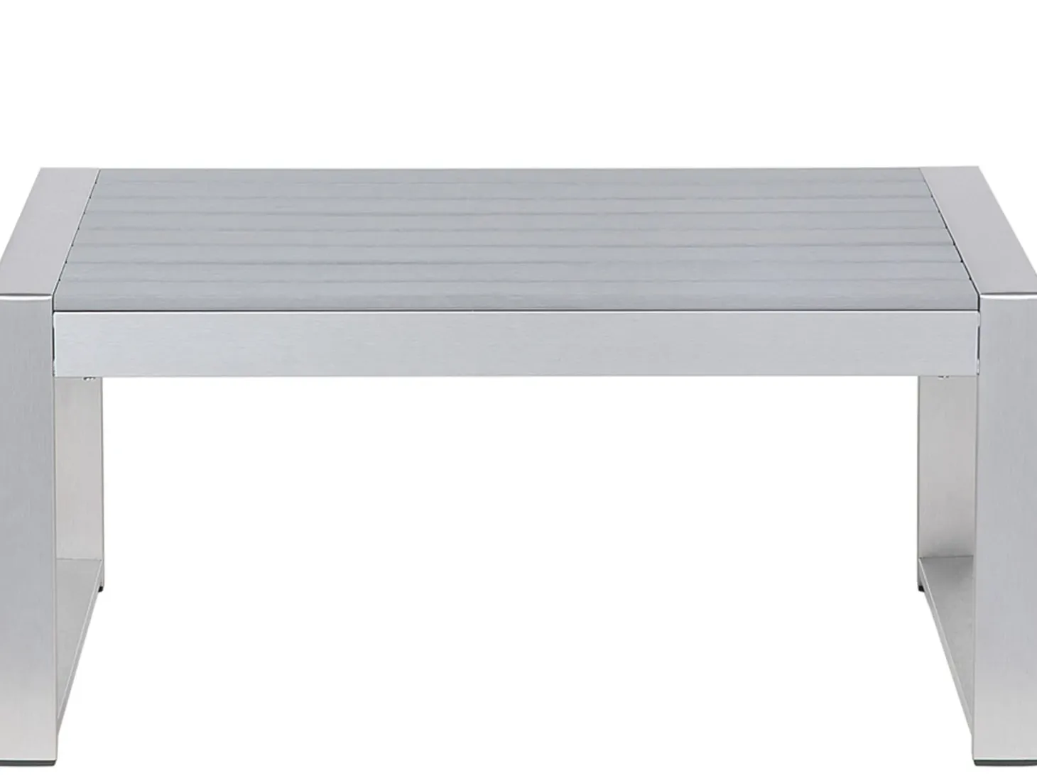 Stolik kawowy ogrodowy SALERNO 90 cm 50 cm Metal Jasnoszary
