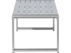 Stolik kawowy ogrodowy SALERNO 90 cm 50 cm Metal Jasnoszary