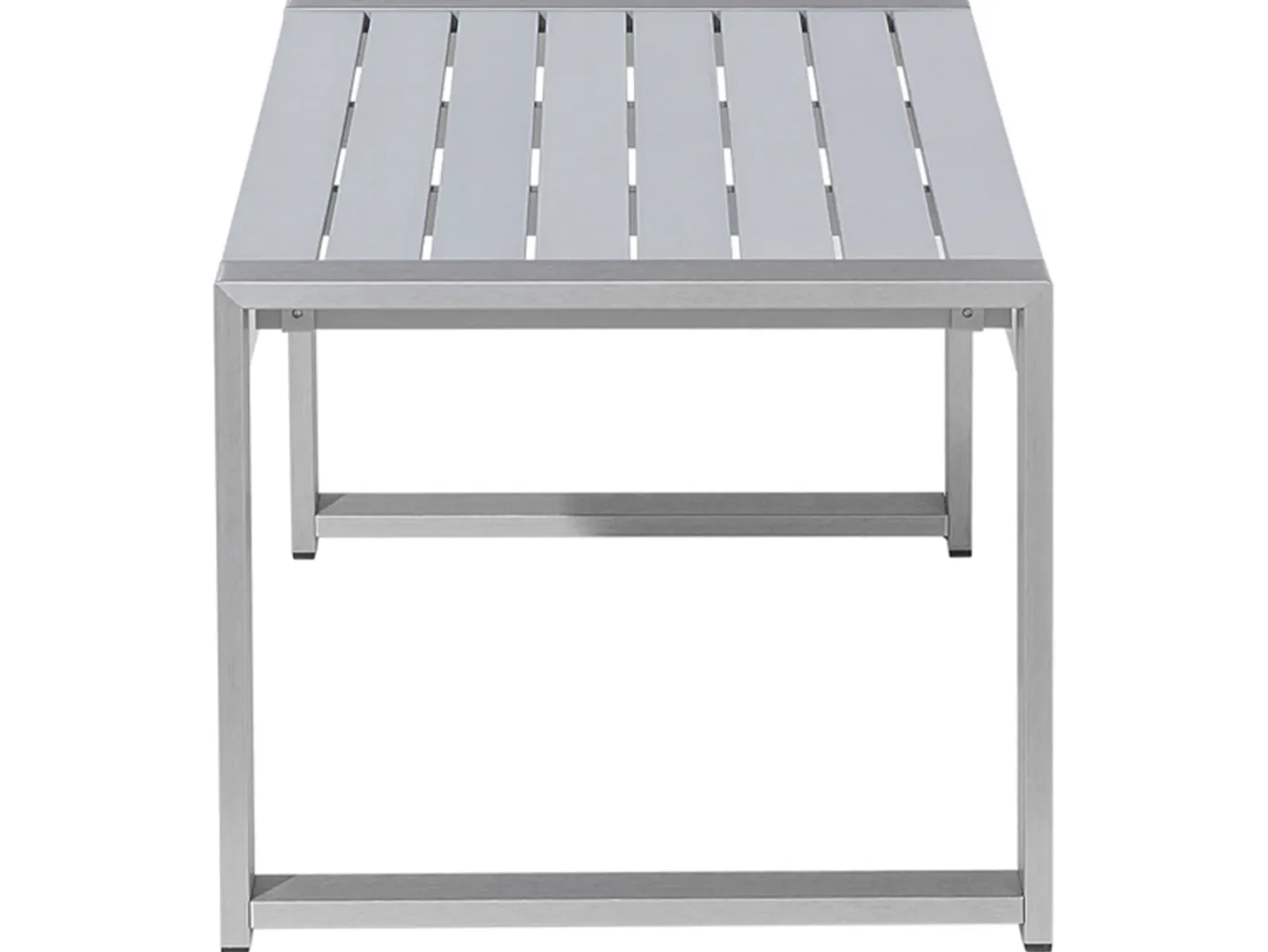 Stolik kawowy ogrodowy SALERNO 90 cm 50 cm Metal Jasnoszary
