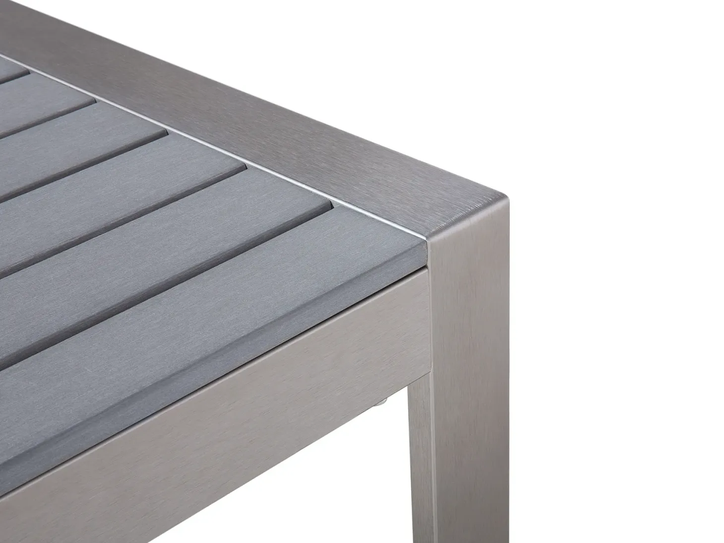 Stolik kawowy ogrodowy SALERNO 90 cm 50 cm Metal Jasnoszary