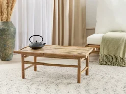 Stolik kawowy ogrodowy TODI 45 cm 80 cm Bambus Brązowy