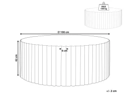 Stolik kawowy POZZA II 106 cm 106 cm Efekt lastryko Czarne lastryko