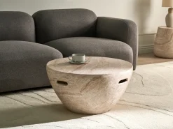 Stolik kawowy VICARELLO 68 cm 68 cm Efekt trawertynu