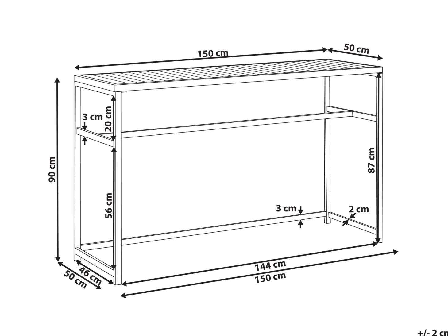 Stolik ogrodowy barowy AVETRANA 150 cm 50 cm Jasnozielony