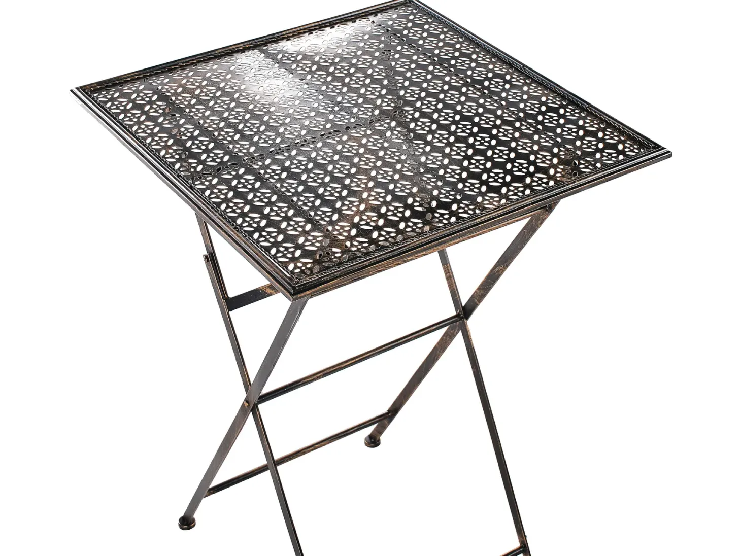 Stolik ogrodowy barowy BORMIO 60 cm 60 cm Metal Czarny