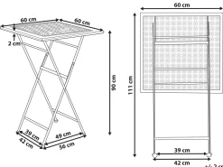 Stolik ogrodowy barowy BORMIO 60 cm 60 cm Metal Czarny