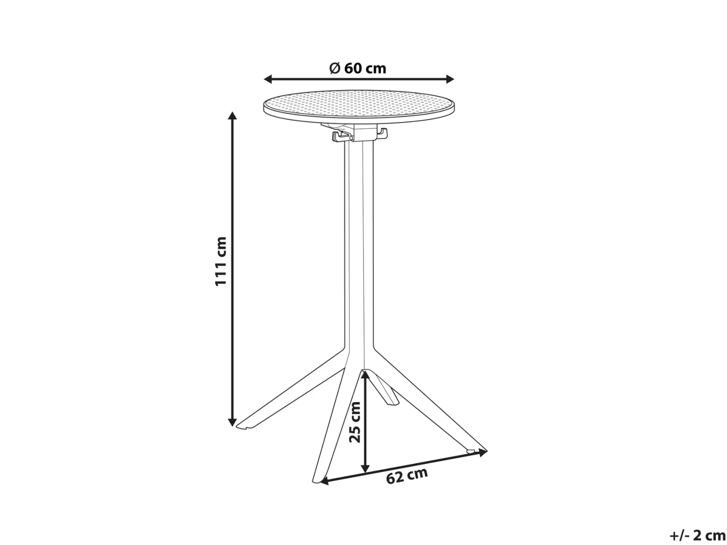 Stolik ogrodowy barowy LEGRENA 60 cm 60 cm Beżowy
